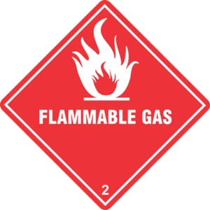 Etiketten für brennbare Gase Klasse 2, 100 x 100 mm Gefahr Verpackung Etiketten 625 pro Rolle - Bild 1 von 1