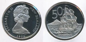 New Zealand 1973 Fifty Cents 50c (HMS Endeavour) - Proof - Picture 1 of 3