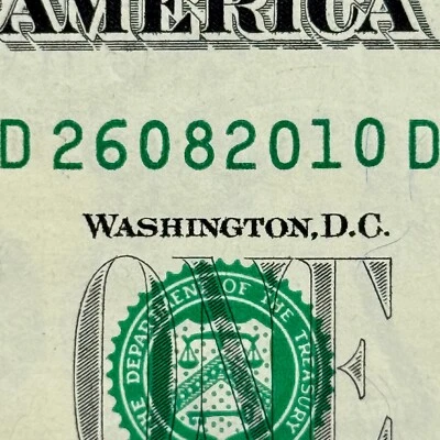 26th August 2010 Dollar 26 Aug 2010 Birthday Anniversary Fancy Serial Number - Image 1 of 3