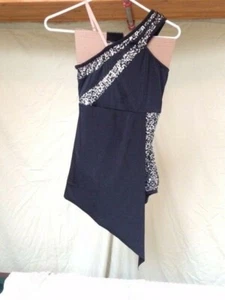 Black & Silver Sequin Adult Contemporary Dance Costume - Picture 1 of 3