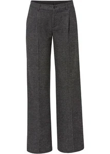 Neu Hose mit weitem Bein in Wolloptik Gr. 38 Schwarz Wollweiß Damen Pants - Bild 1 von 1