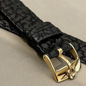 Flat 19mm Or 20mm Genuine Shark Leather Strap For Omega + 18mm Buckle For Omega - Picture 1 of 19