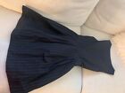 Cue Women’s Midi Black Pinstripes Dress Cinched Zipper  Size 8 Australia 
