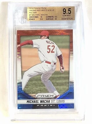 Panini Prizm #7 2014 rojo blanco y azul Pulsar Michael Wacha BGS 9,5 gema como nuevo Foto 1 de 2