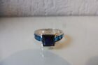 Ring 925 Silver With Polished, Blue Stones, Very Beautiful, old Ring