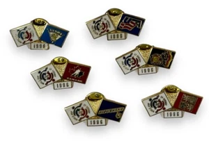 Lot of 6 World Cup of Hockey Flag Lapel Pins 1996 1" - Picture 1 of 9