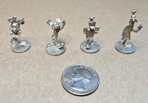 Vintage Set of 4 Pewter Tokens For Disney Scene It DVD Game Replacement Pieces - Picture 1 of 6