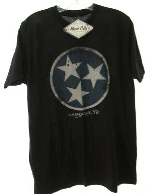 Camiseta negra Music City Nashville, TN talla mediana cuello redondo manga corta Foto 1 de 2