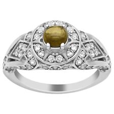 Bridal Engagement Ring 925 Sterling Silver Green Tourmaline Gemstone Ring