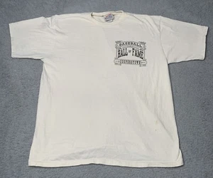 Camicia Vintage Baseball Hall Of Fame Uomo Taglia XL Cooperstown Made USA Punto Singolo - Foto 1 di 13