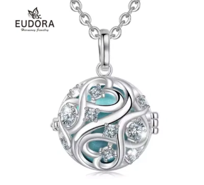 EUDORA Collana Lunga Chiama Angeli Argento Gravidanza Regalo Donna Incinta  - Immagine 1 di 4