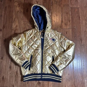 NFL New England Patriots G-III Damen Puffer Steppjacke mit Kapuze - Gold MED - Bild 1 von 8
