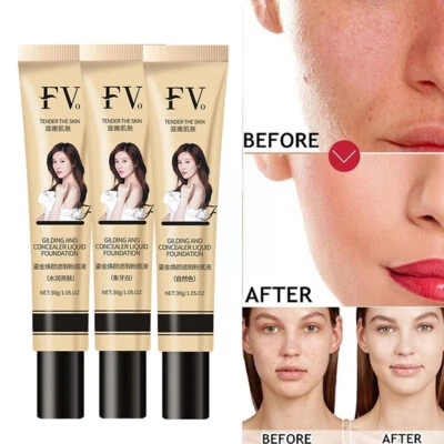 FV Full Coverage Liquid Foundation Matte Concealer Smooth Makeup Base Cream 30g~ - Image 1 of 4