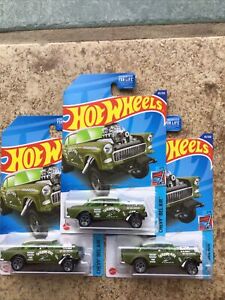 2022 Hot Wheels ‘55 Chevy Bel Air Gasser~lot of 3~FREE SHIPPING in the US!!