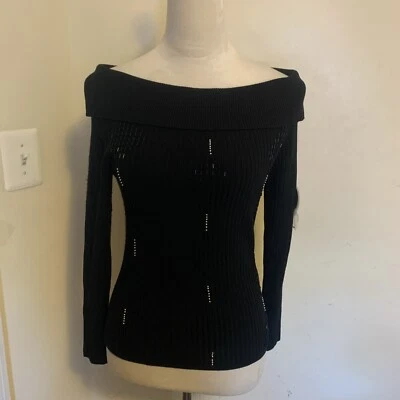 Nuevo con etiquetas Suéter Yuka para mujer negro apagado - con cuentas recortadas talla pequeña  Foto 1 de 4