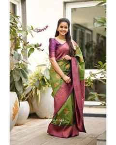 Saree with Stitched Blouse and Fall Pico - Picture 1 of 14