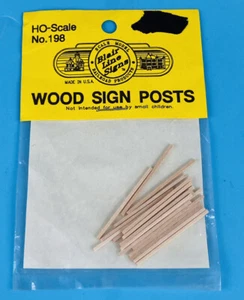 Blair Line Signs 198 HO Scale Wood Sign Posts 20 Pack NEW SEALED NOS - Picture 1 of 5