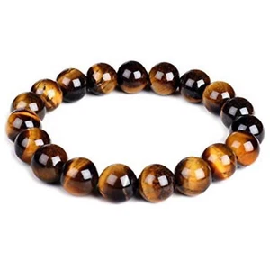 Pulsera de curación de ojos de tigre de piedra amarilla de 8 mm certificada - Imagen 1 de 4
