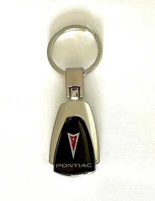 Pontiac Silver Car Logo Key chain key ring stainless comes with Black Box - Image 1 of 4