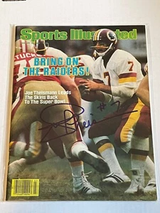 Joe Theismann SIGNED Sports Illustrated SI Washington Redskins 1984 - K9 COA - Picture 1 of 1