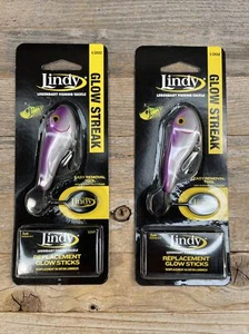 Lot of 2 Lindy Glow Streak 1/2 oz Jigging Ice Fishing Lure Walleye Purple Shad - Picture 1 of 2