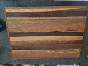 14 1/2" by 10" Rectangular Multicolor Brown Wood Serving Tray  Wood Handles - Picture 1 of 2