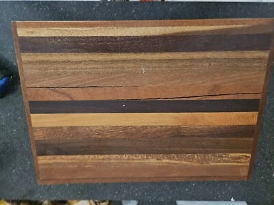 14 1/2" by 10" Rectangular Multicolor Brown Wood Serving Tray  Wood Handles - Image 1 of 2