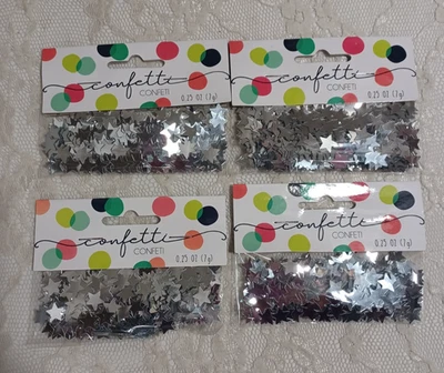 Confeti estrella plateada pequeña de 1 oz (28 g) brillo decoración fiesta cumpleaños boda Foto 1 de 4