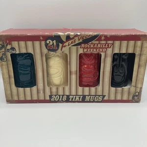 4 Tiki Mugs Rockabilly Weekend 21st Bday Commemorative Viva Las Vegas 2018 - Picture 1 of 6
