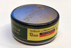1x PELIKAN GR. 43 Metallspule Seide Farbband Schwarz Rot 13mm X 5m f. Addo x ECT - Bild 1 von 4