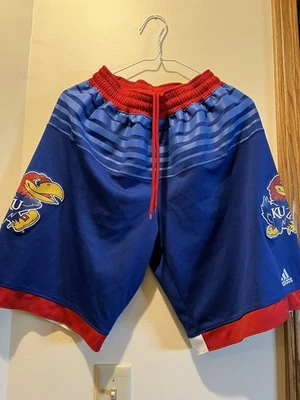 Adidas Kansas Jayhawks Basketball Shorts Men's Size Small Blue Red College KU - Image 1 of 4