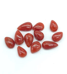 100%Natural Italy Mediternean Sea Coral Cabochon Pear Shape Loose Cab gemstone. - Picture 1 of 5