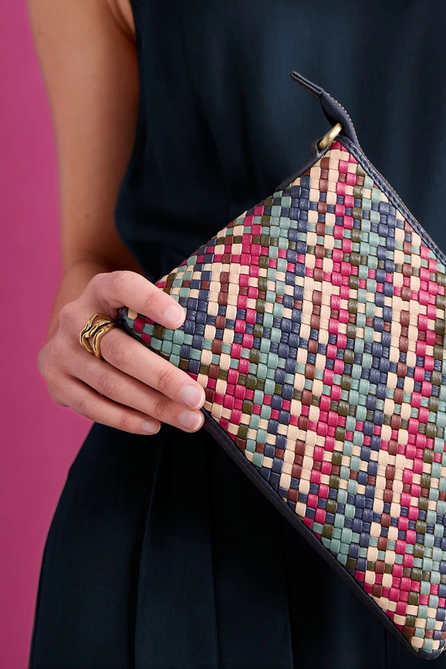 SEASALT CORNWALL Seasalt Women's Bag - multi Crenvor Woven Leather Cross Body Bag - Herbage Mix