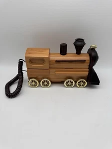 Wooden Train Telephone Phone Christian Push Button Untested - Picture 1 of 7