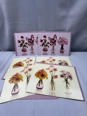 Papyrus Blank Note Cards Flowers In Vases Christine Zalewski Set of 6 New - Image 1 of 4