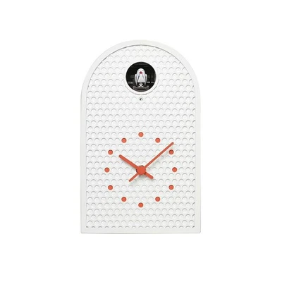 Lemnos COO Cuckoo Clock Wall & Tabletop White Birdhouse Perforated Metal Mesh - Image 1 of 4