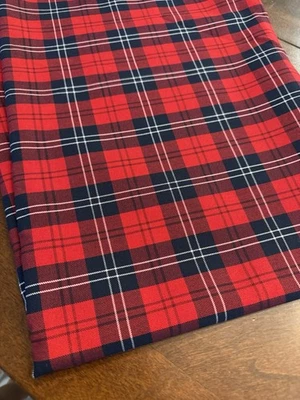 Red Navy Blue White CLASSIC PLAID Reversible Fabric 2+ YDS 60"W Home or Apparel - Image 1 of 4