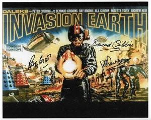 Bernard Cribbins + Ray Brooks + Jill Curzon Doctor Who. Signed  8 x 10 Photo - Picture 1 of 2