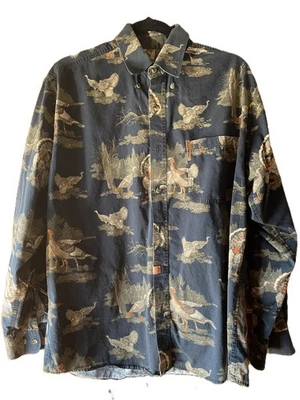 Vtg 1990s Legendary Whitetails Turkey/Bird/Pheasant Hunting Button Up Shirt MED - Image 1 of 4