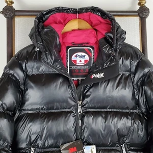 NEW $349 PAJAR CANADA Womens Size Large Puffer Jacket Shiny Black Thinsulate NWT - Picture 1 of 24