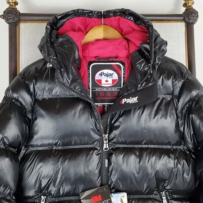 NEW $349 PAJAR CANADA Womens Size Large Puffer Jacket Shiny Black Thinsulate NWT - Image 1 of 4