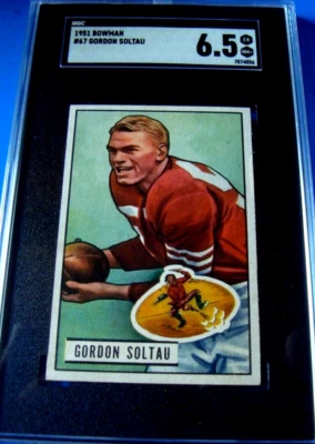 1951 Bowman FB #67 GORDON SOLTAU  sgc 6.5 SAN FRANCISCO 49's  football nice - Image 1 of 4