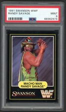 "MACHO MAN" RANDY SAVAGE 1991 SWANSON WWF "BLACK BORDER" CARD PSA 9 MINT