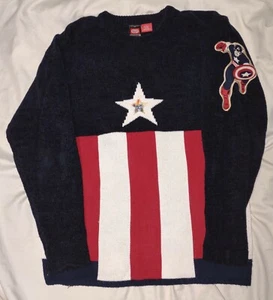 Vintage Marvel Comics Mens Sweater Ecko Captain America Size L Pullover Gift - Picture 1 of 10