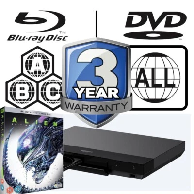 Sony Blu-ray Player UBP-X700 All Zone Code Free MultiRegion 4K inc Alien UHD - Image 1 of 4