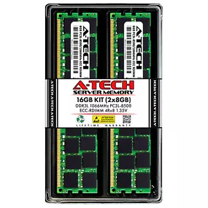16GB 2X 8GB DDR3 ECC REG Quad Rank PC3 8500 Memory for DELL PowerEdge T310 R310 - Picture 1 of 2