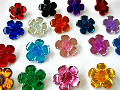 10 Blumen-Knöpfe Blüten 20 mm Ösenknopf  Farbe wählbar  K200 - Bild 1 von 2