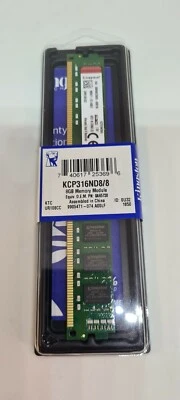 Kingston KCP316ND8/8 8GB DDR3 1600MHz DIMM RAM Module 1.5 V CL11 240-Pin Desktop - Image 1 of 4