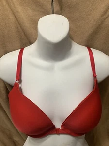 Victoria Secret Sexy Underwire Padded Push UpFront Closure Red Bra Size 36C - Picture 1 of 17