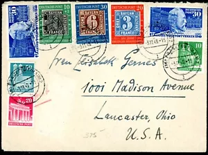 GERMANY WONDERFUL 1949 COVER TO LANCASTER, OH - Picture 1 of 2